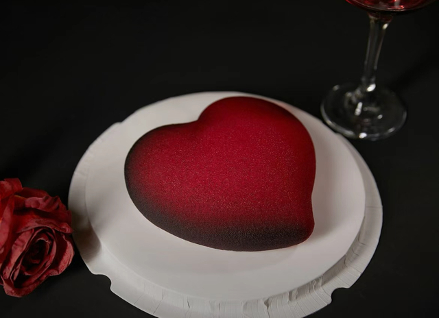 Rose Heart Mousse Cake