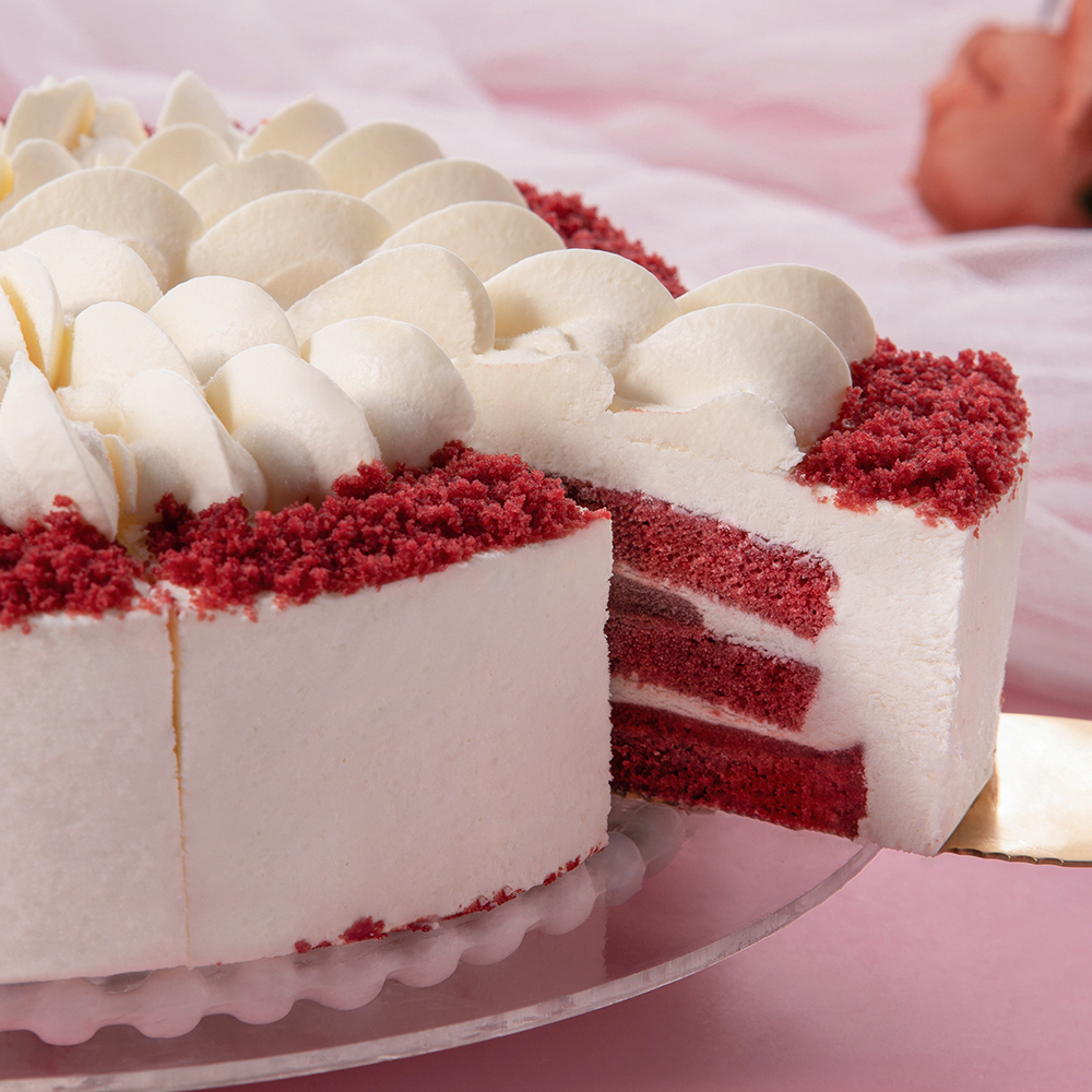 Fresh Strawberry & Red Velvet Mousse Cake