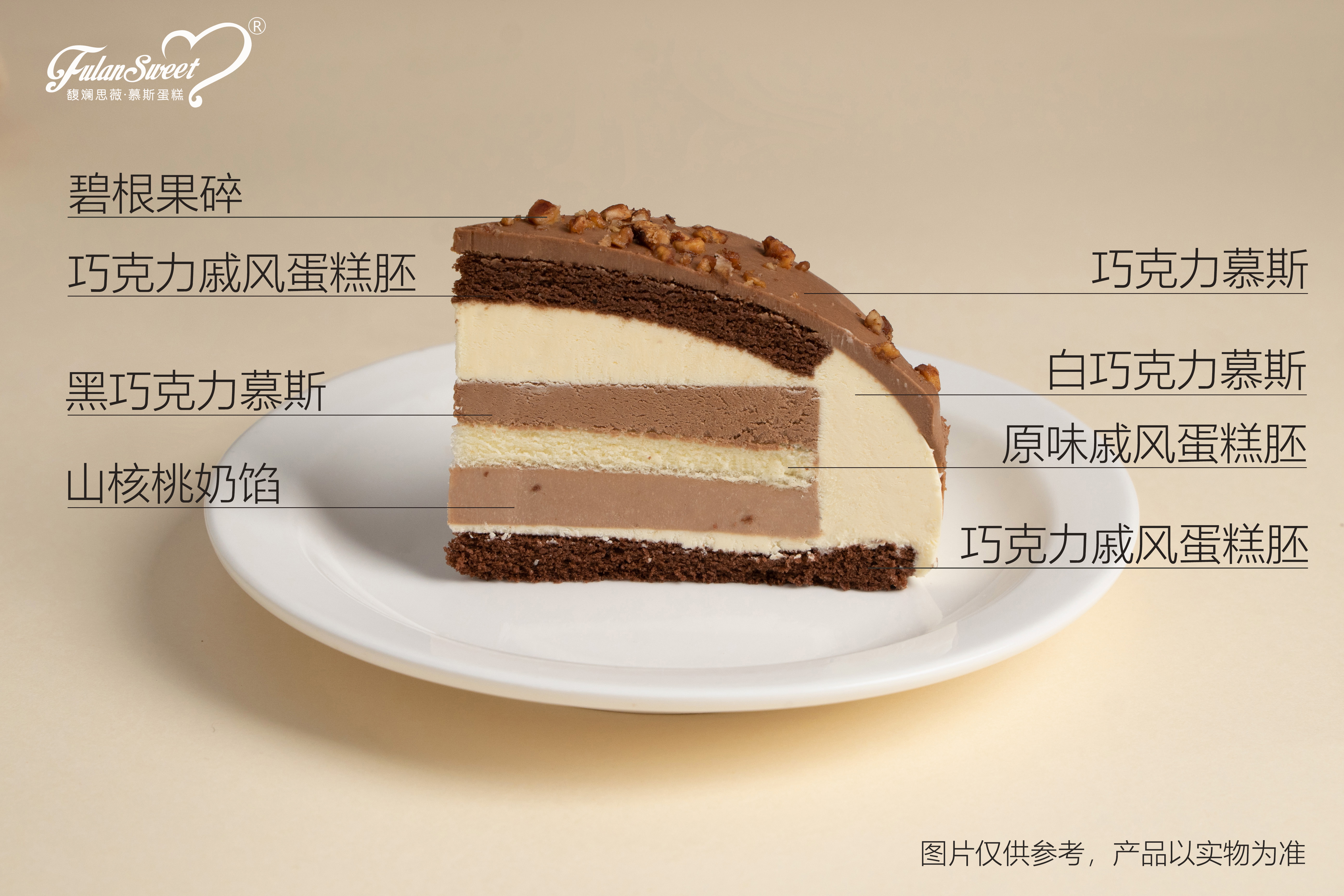 Walnut Chocolate Mousse Cake