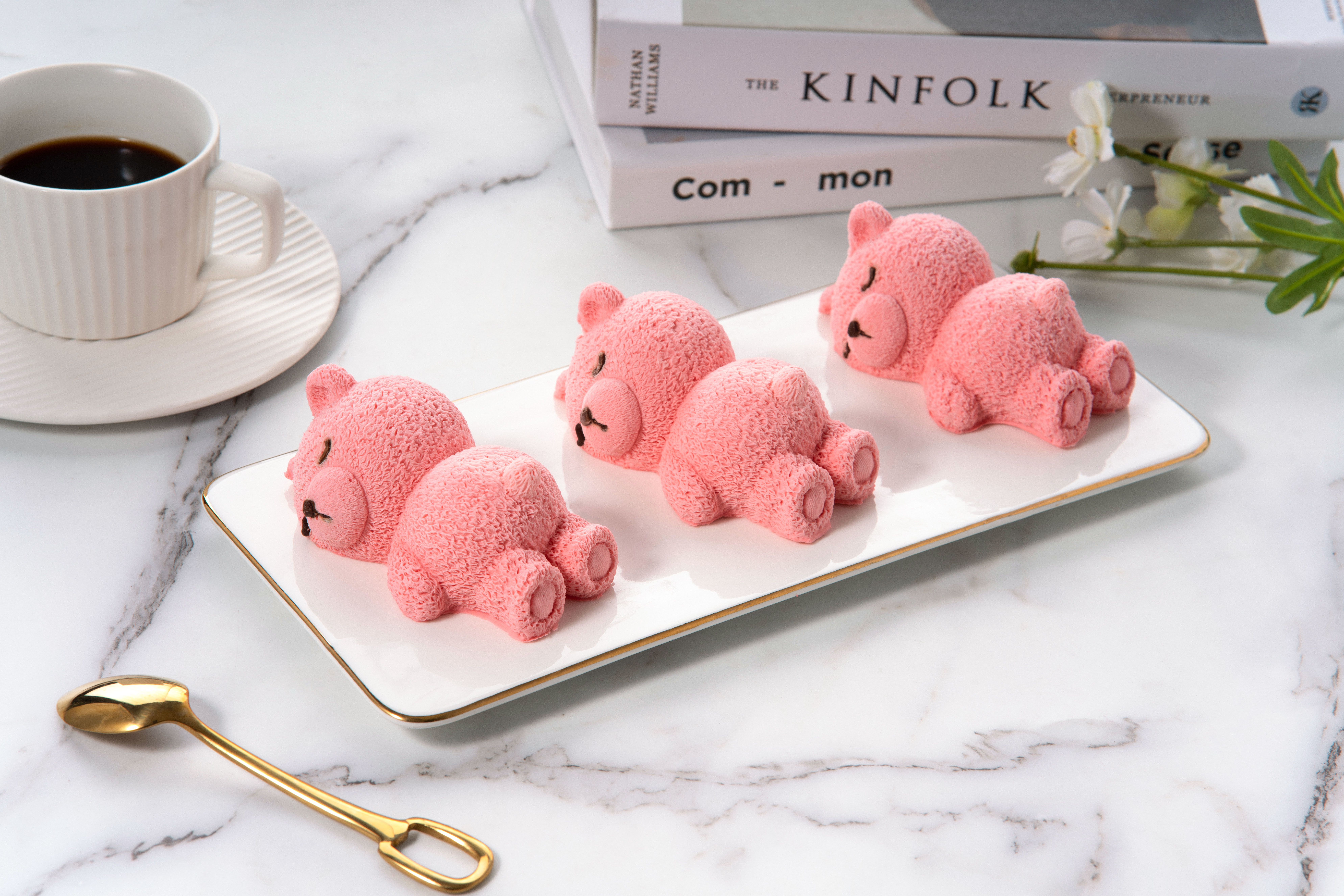 Adorable Little Bear Strawberry Mousse Cake