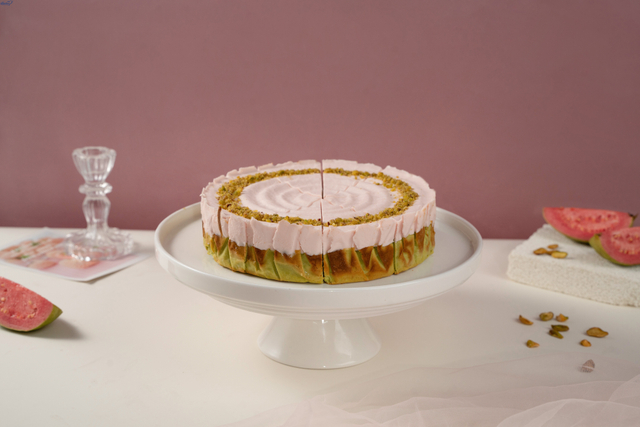 Guava Pistachio Basque Cheesecake