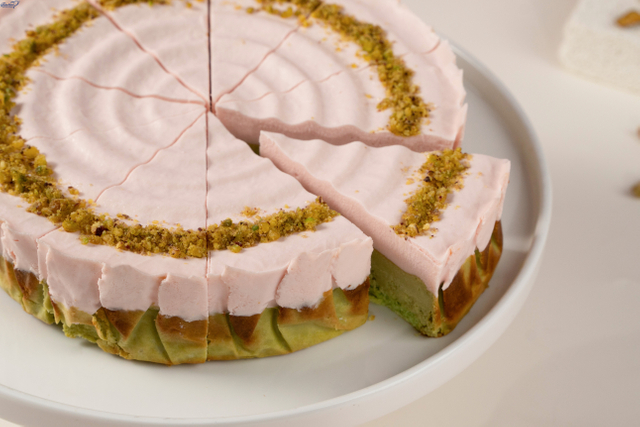 Guava Pistachio Basque Cheesecake