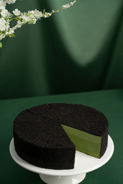 Black Truffle Matcha Mousse Cake